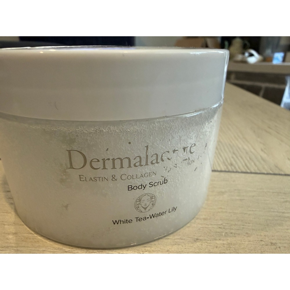 Dermalactive Elastin & Collagen Body Scrub White Tea Water Lily Exfoliator Jar
